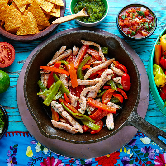 Fajitas au poulet et aux poivrons